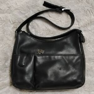 WORTHINGTON BLACK LEATHER SHOULDER BAG!
